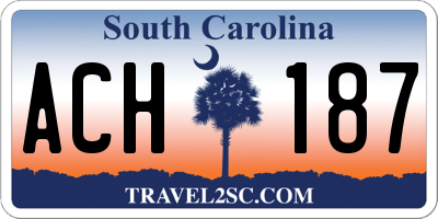 SC license plate ACH187