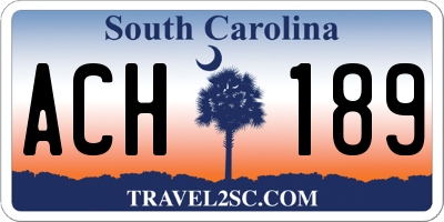 SC license plate ACH189