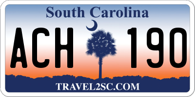 SC license plate ACH190