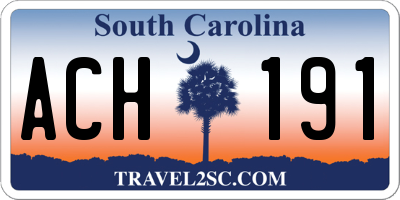 SC license plate ACH191