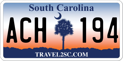 SC license plate ACH194