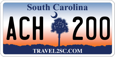 SC license plate ACH200