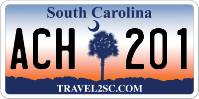 SC license plate ACH201