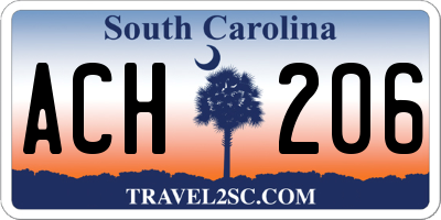 SC license plate ACH206