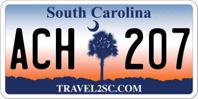 SC license plate ACH207