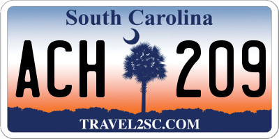 SC license plate ACH209