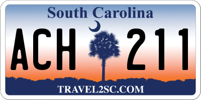 SC license plate ACH211