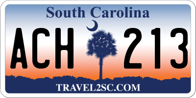 SC license plate ACH213