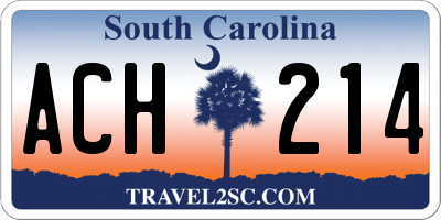 SC license plate ACH214