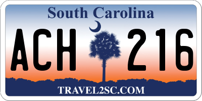 SC license plate ACH216