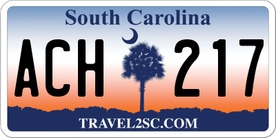 SC license plate ACH217