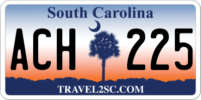 SC license plate ACH225