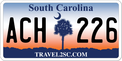 SC license plate ACH226