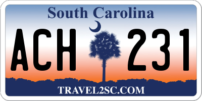 SC license plate ACH231
