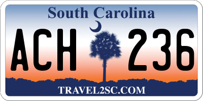SC license plate ACH236