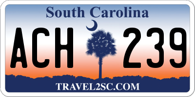 SC license plate ACH239