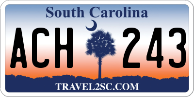 SC license plate ACH243