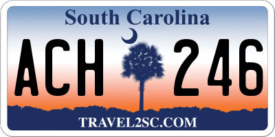 SC license plate ACH246