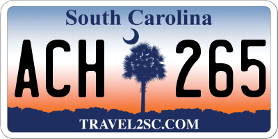 SC license plate ACH265