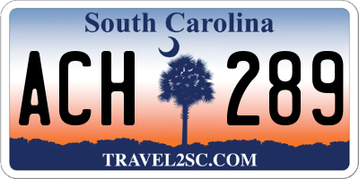 SC license plate ACH289