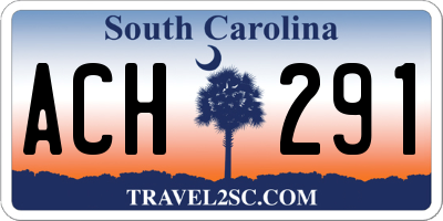 SC license plate ACH291
