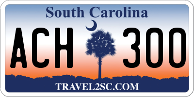 SC license plate ACH300