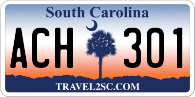 SC license plate ACH301