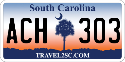 SC license plate ACH303