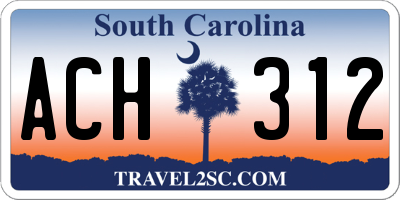 SC license plate ACH312
