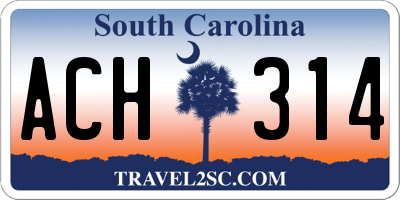 SC license plate ACH314