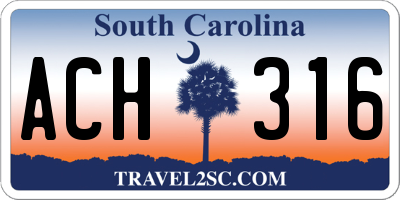 SC license plate ACH316