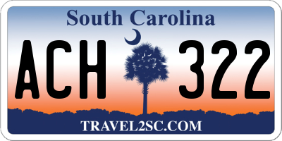 SC license plate ACH322