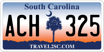 SC license plate ACH325