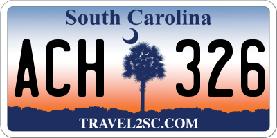 SC license plate ACH326