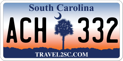 SC license plate ACH332