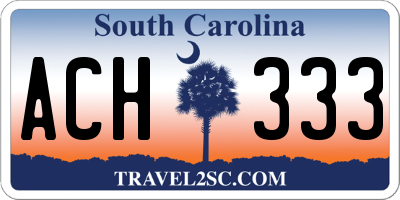 SC license plate ACH333