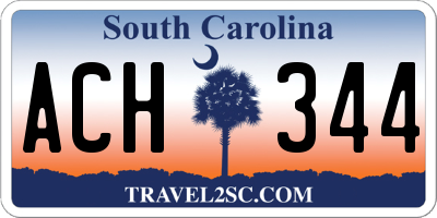 SC license plate ACH344