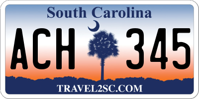 SC license plate ACH345