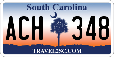 SC license plate ACH348