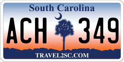 SC license plate ACH349