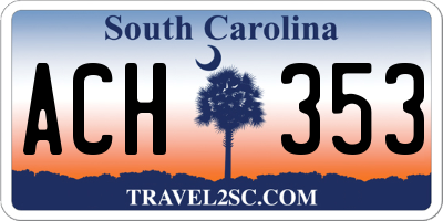 SC license plate ACH353