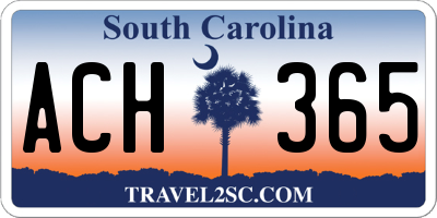 SC license plate ACH365
