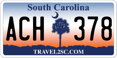 SC license plate ACH378
