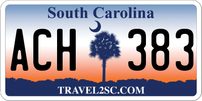 SC license plate ACH383