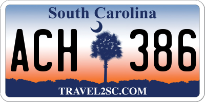 SC license plate ACH386