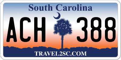 SC license plate ACH388