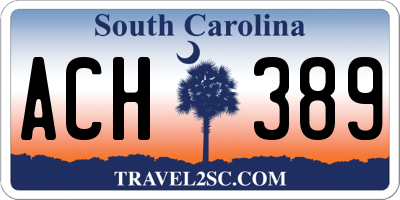 SC license plate ACH389