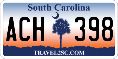 SC license plate ACH398