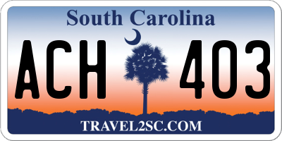 SC license plate ACH403