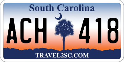 SC license plate ACH418